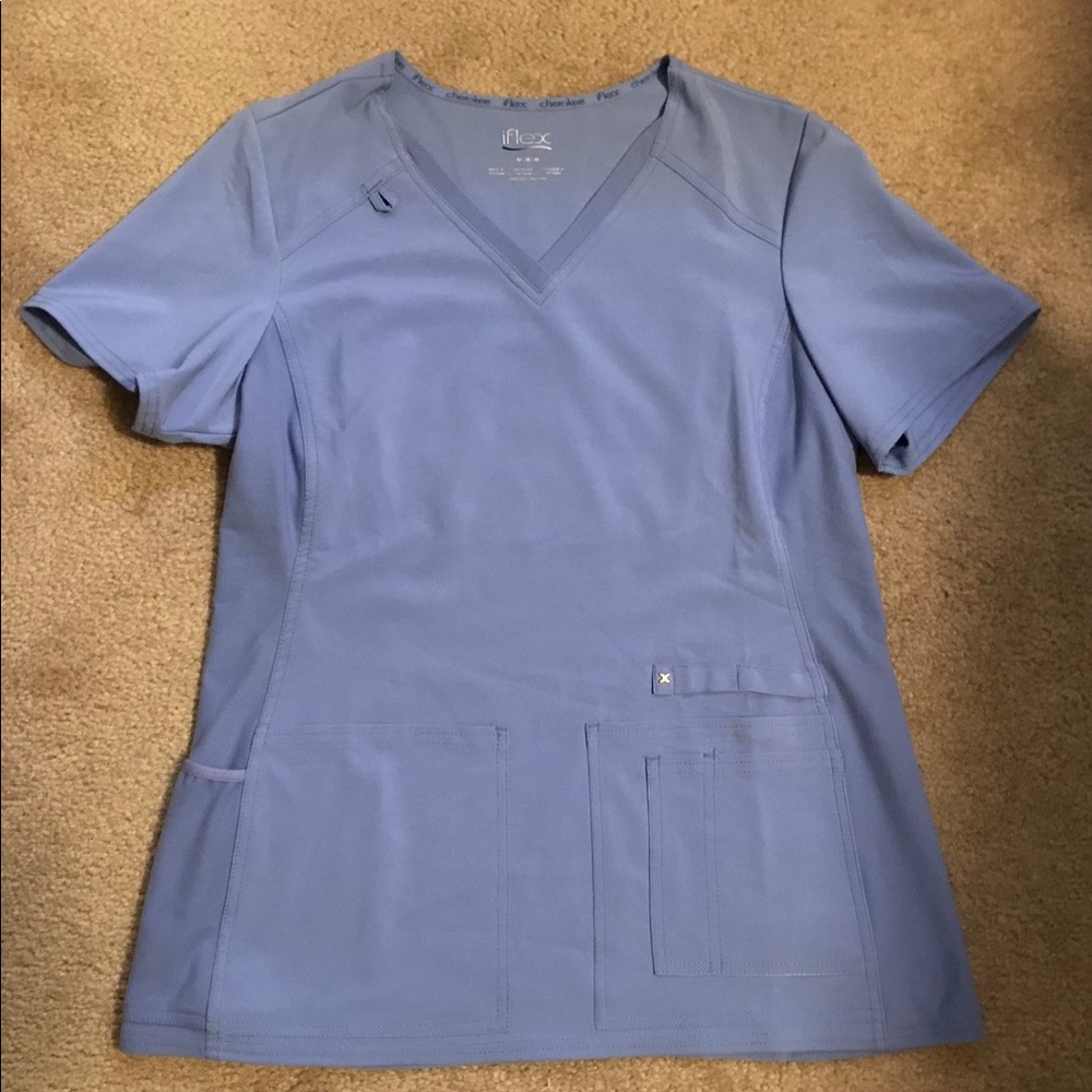 Iflex light blue scrub top, medium